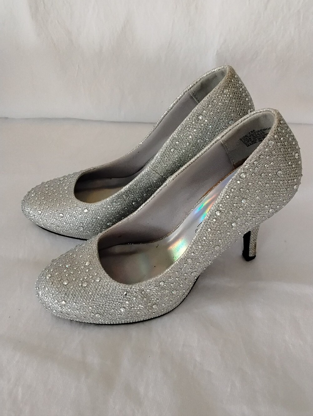 Hot Tomato Fireworks Sparkling Silver Rhinestones Crystal Pumps - Women